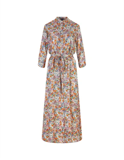 Aspesi Floral-print Shirt Dress In Pink