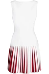 ALAÏA Pleated two-tone knitted mini dress