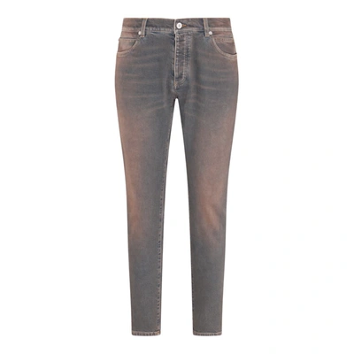 Balmain Blue Slim-fit Jeans In Brown