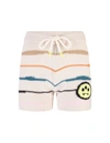 BARROW BARROW BUTTER SHORTS WITH LOGO AND MULTICOLOURED STRIPES