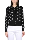 Dolce & Gabbana Logo Monogram Cardigan In Wool And Silk In Black