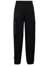 PLAIN BLACK CARGO trousers WITH POCKETS WOMAN