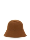 Jil Sander Cotton Bucket Hat In Brown