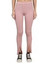 Rick Owens Drkshdw Drkshdw By Rick Owens Denim Leggings With Elastic Waistband And Stylish Slits In Pink