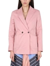 Ps By Paul Smith Double Breasted Cotton Jacket In Pink