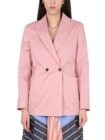 Ps By Paul Smith Double-breasted Jacket In Pink
