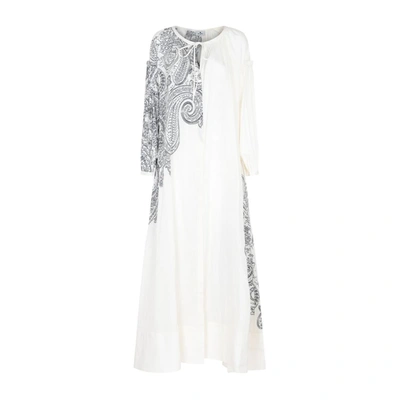 Etro Paisley Cotton And Silk Kaftan In Neutral