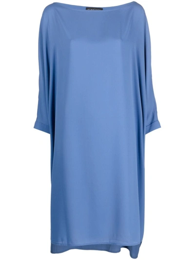 Gianluca Capannolo Midi Silk Dress In Blue