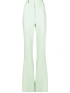 Hebe Studio Mid-rise Straight Leg Trousers In Green