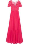 ZUHAIR MURAD Embellished embroidered silk-blend tulle and georgette gown