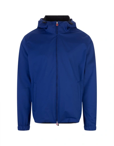 Kiton Slouchy-hood High-neck Jacket In Blue
