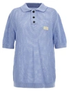Lc23 Crochet Polo Shirt In Light Blue