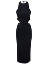 AMAZUÌN 'LINDA' MIDI BLACK DRESS WITH OPEN BACK AND CUT-OUT IN STRETCH POLYAMIDE WOMAN