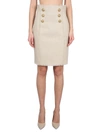 Balmain High-waisted Skirt In Beige