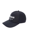 ALEXANDER MCQUEEN GRAFFITI BLACK POLYFAILLE HAT WITH LOGO ALEXANDER MCQUEEN MAN