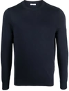 Malo Ribbed-trim Cotton Sweatshirt In Blue
