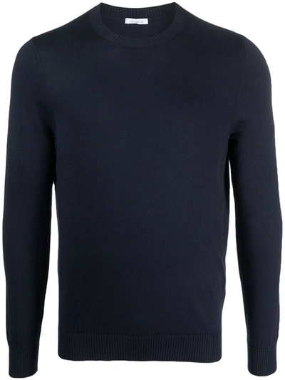 Malo Ribbed-trim Cotton Sweatshirt In Blue