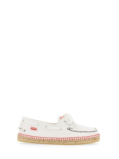 Kenzo 20mm Marine Cotton Boat Loafers In White