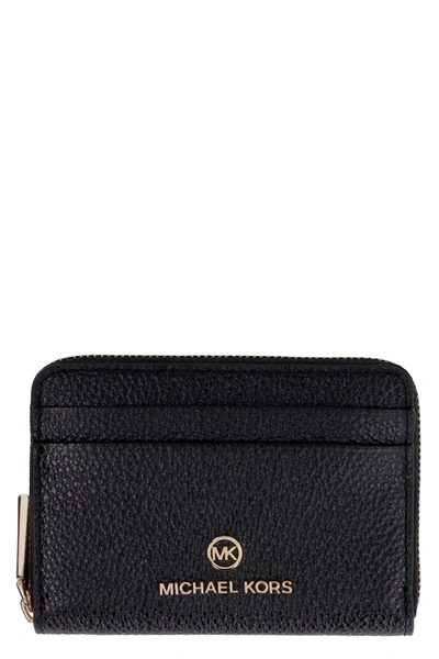 Michael Michael Kors Grainy Leather Wallet In Black