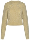 Isabel Marant Palima Cutout Cable-knit Mohair-blend Sweater In Beige