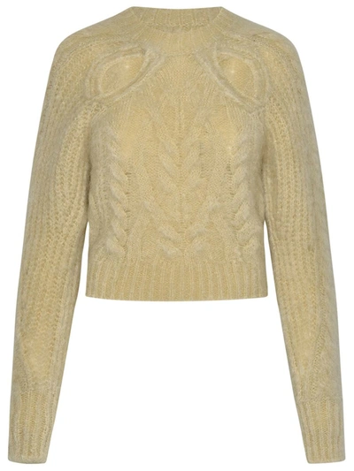 Isabel Marant Beige Mohair Blend  Cashmere Sweater In Cream
