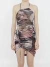 Balmain Pastel-print Tulle Dress In Multicolor