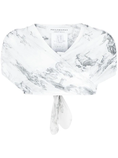 Philosophy Di Lorenzo Serafini Graphic-print Crop Top In White