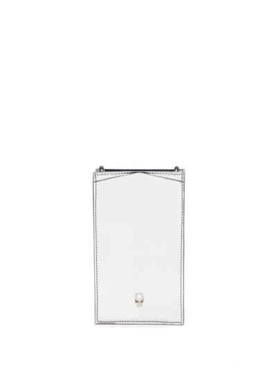 Alexander Mcqueen Chained Phone Case In Silver