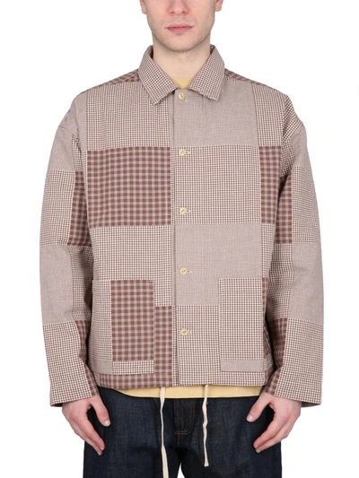 Ymc You Must Create Pj Checked Long-sleeve Shirt In Brown