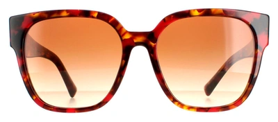 Valentino Va 4111 519413 Oversized Square Sunglasses In Brown