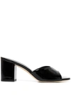 PARIS TEXAS 'ANJA' BLACK MULES WITH BLOCK HEEL IN PATENT LEATHER WOMAN