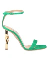 Aquazzura Twist Sculptured Heel Sandals In Green