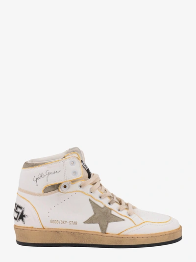 Golden Goose Contrasting Profiles Leather Sneakers In White