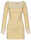 Khaite Tate Button-detailed Woven Mini Dress In White