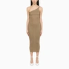 ALESSANDRA RICH ALESSANDRA RICH GOLD ONE SHOULDER DRESS WITH RHINESTONES