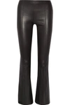 THE ROW BECA CROPPED STRETCH-LEATHER FLARED PANTS