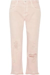 J BRAND IVY CROPPED DISTRESSED HIGH-RISE STRAIGHT-LEG JEANS