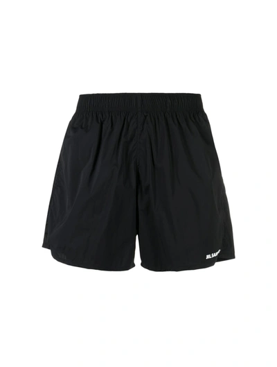 Jil Sander Black Logo Print Swim Shorts