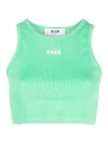 Msgm Logo-print Sleeveless Top In Green