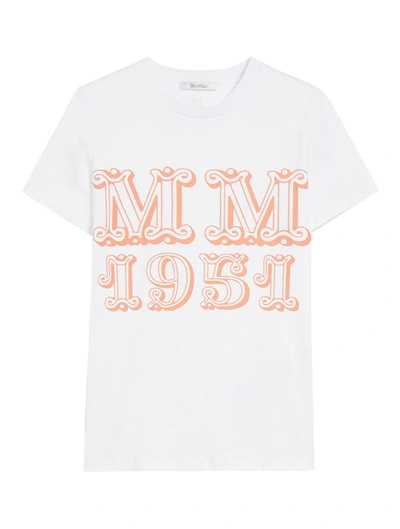 Max Mara Mincio Logo Printed Jersey T-shirt In White