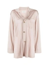 Maison Margiela Oversized Button-front Blouse In Pink & Purple