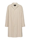 Prada Cotton-blend Overcoat In Grey