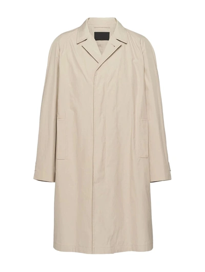 Prada Cotton-blend Overcoat In Grey