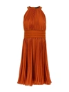 Max Mara Golena Belted Pleated Midi Dress In Orange