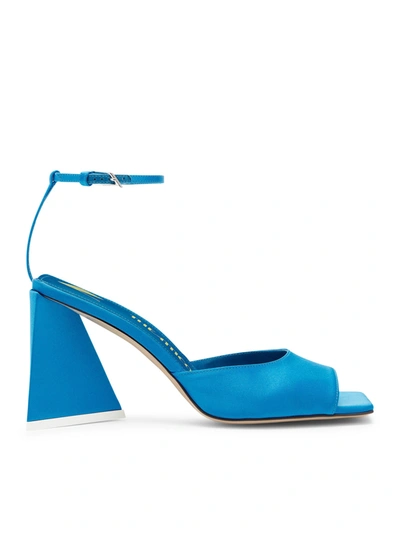 Attico Piper Sandal In Turquoise Color Satin