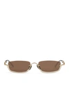 Gucci Rectangular-frame Sunglasses In Metallic