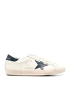 Golden Goose White Lace Up Leather Sneakers In Nude & Neutrals