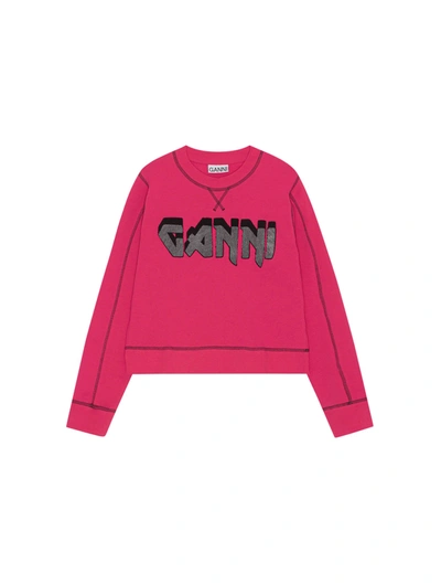 Ganni Isoli Rock Sweatshirt In Fuchsia