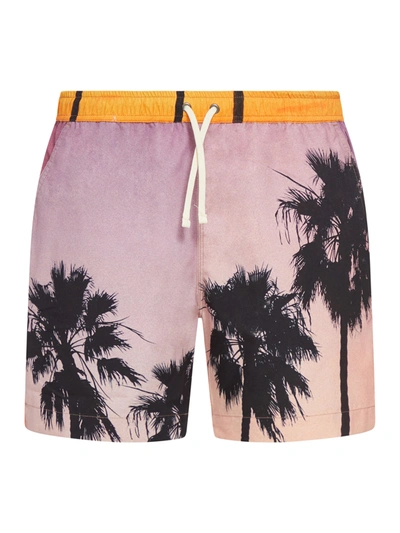 Blue Sky Inn Palm Tree-print Swim Shorts In Multicolour