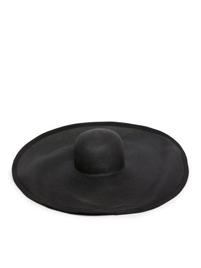 Max Mara Textile Paper Hat In Black